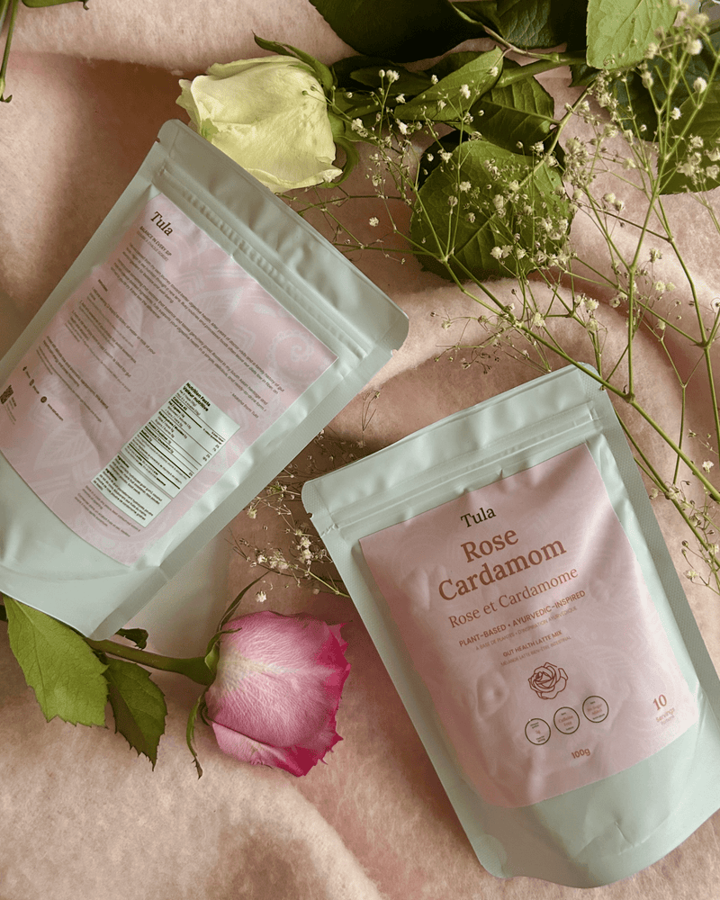 Rose cardamom fiber latte mix by Tula (small packs)